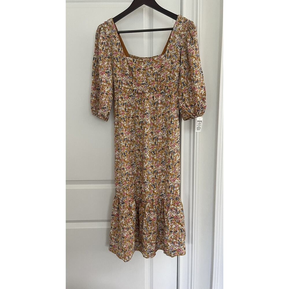 SO women’s floral puff sleeve dress Sz. XS prairie cottage core rayon NWT